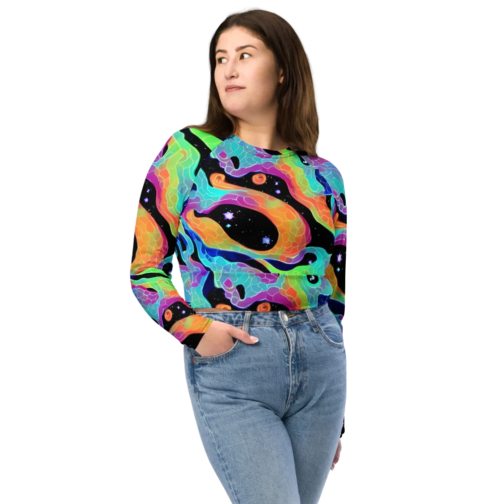 Rainbow Void on Long Sleeve Crop Top — Front