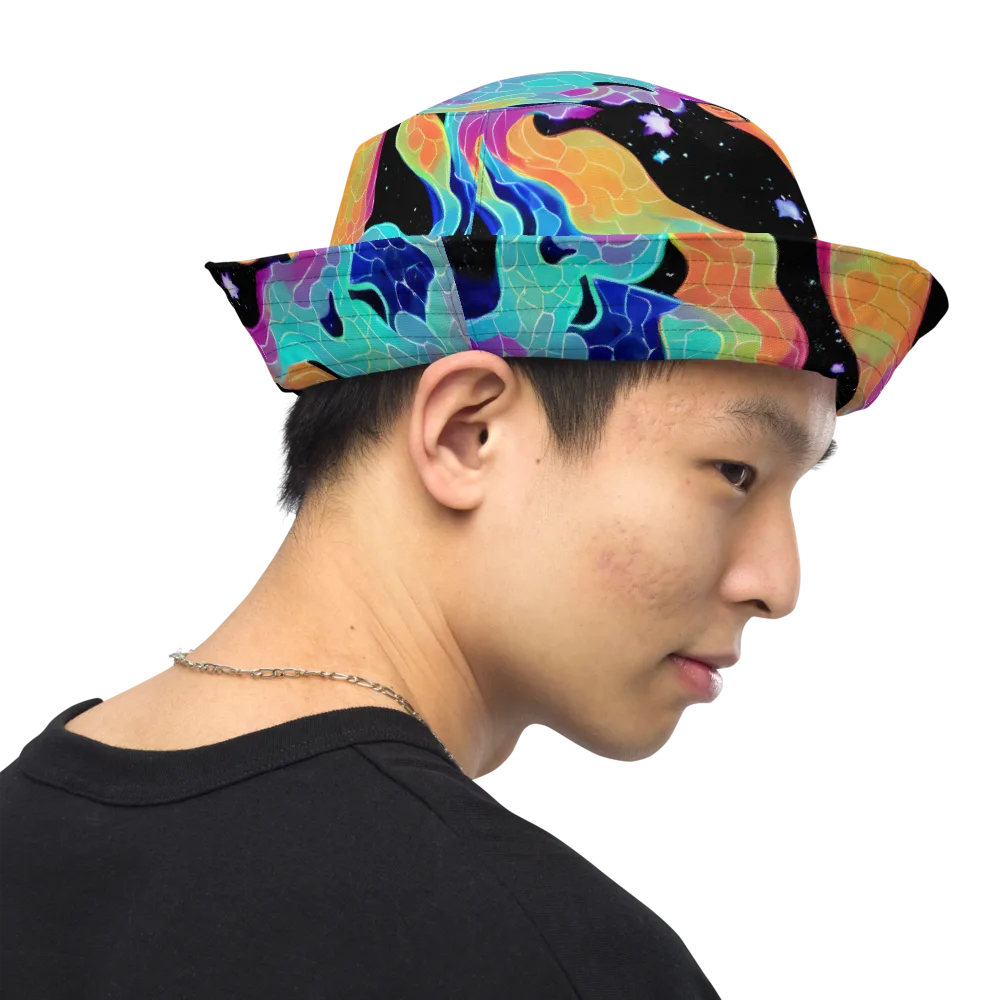 Rainbow Void on Reversible Bucket Hat — Right Outside