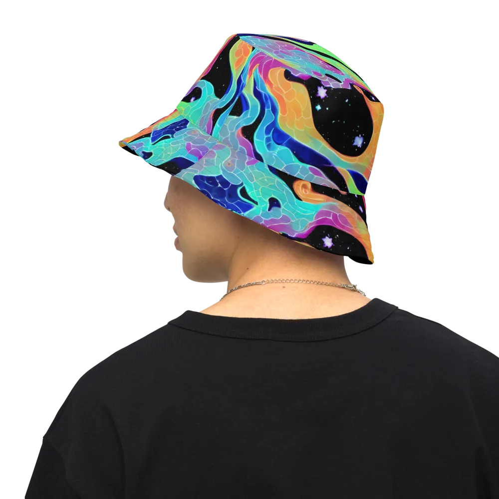 Rainbow Void on Reversible Bucket Hat — Back Inside