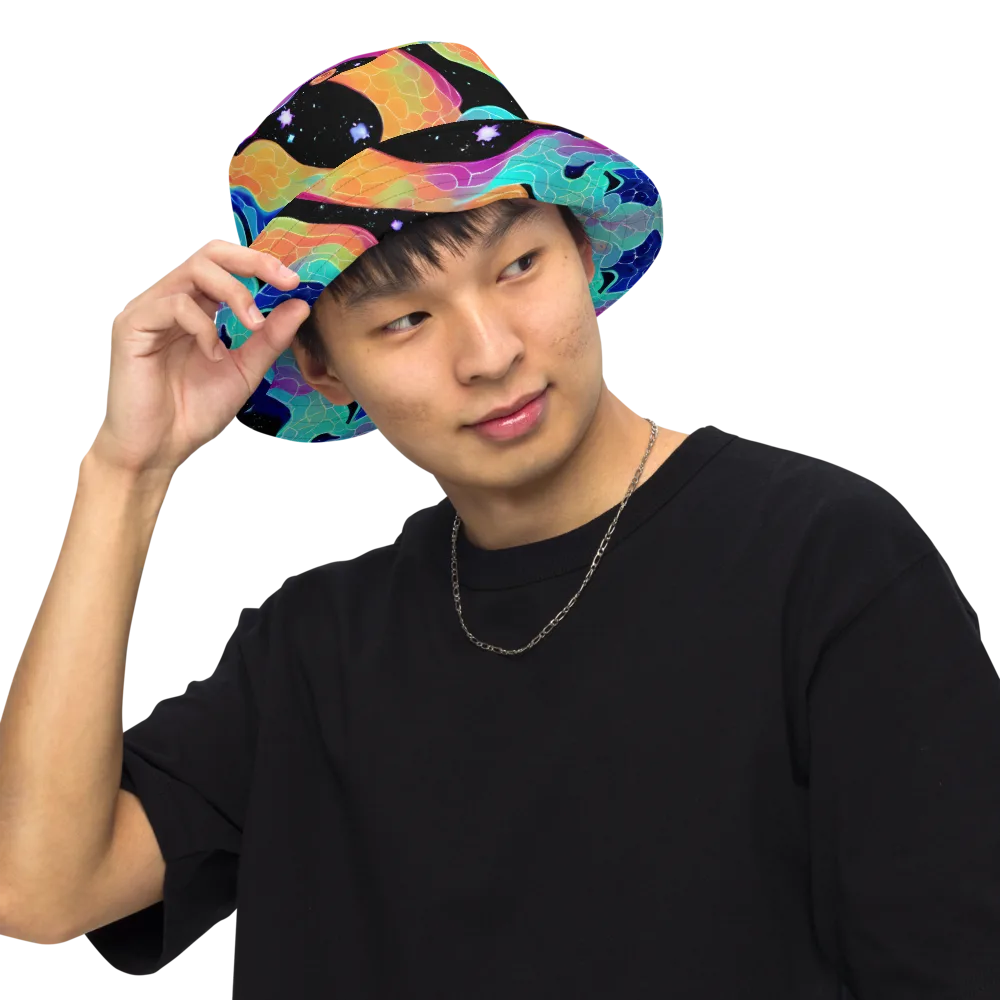 Rainbow Void on Reversible Bucket Hat — Front Inside