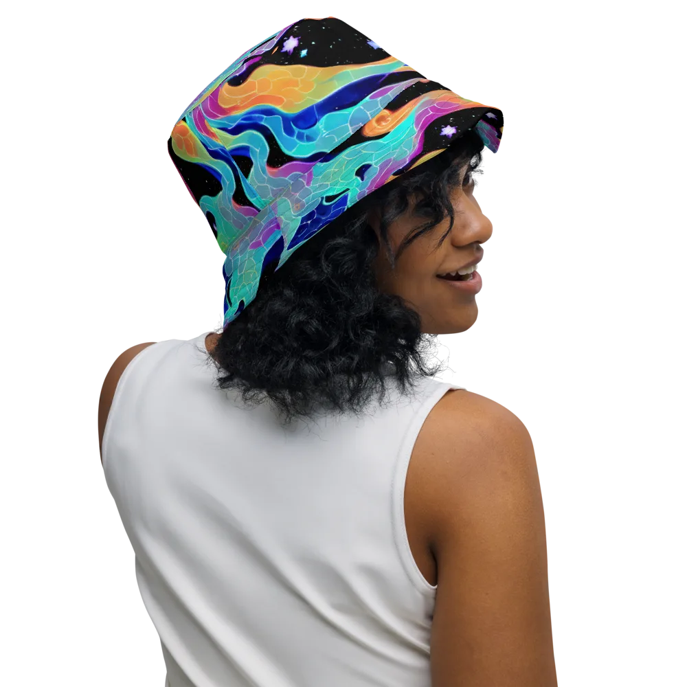 Rainbow Void on Reversible Bucket Hat — Right Outside