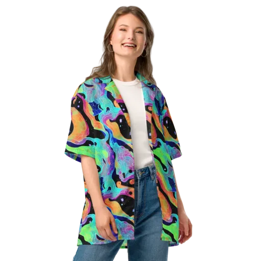 Rainbow Void on a Button Shirt