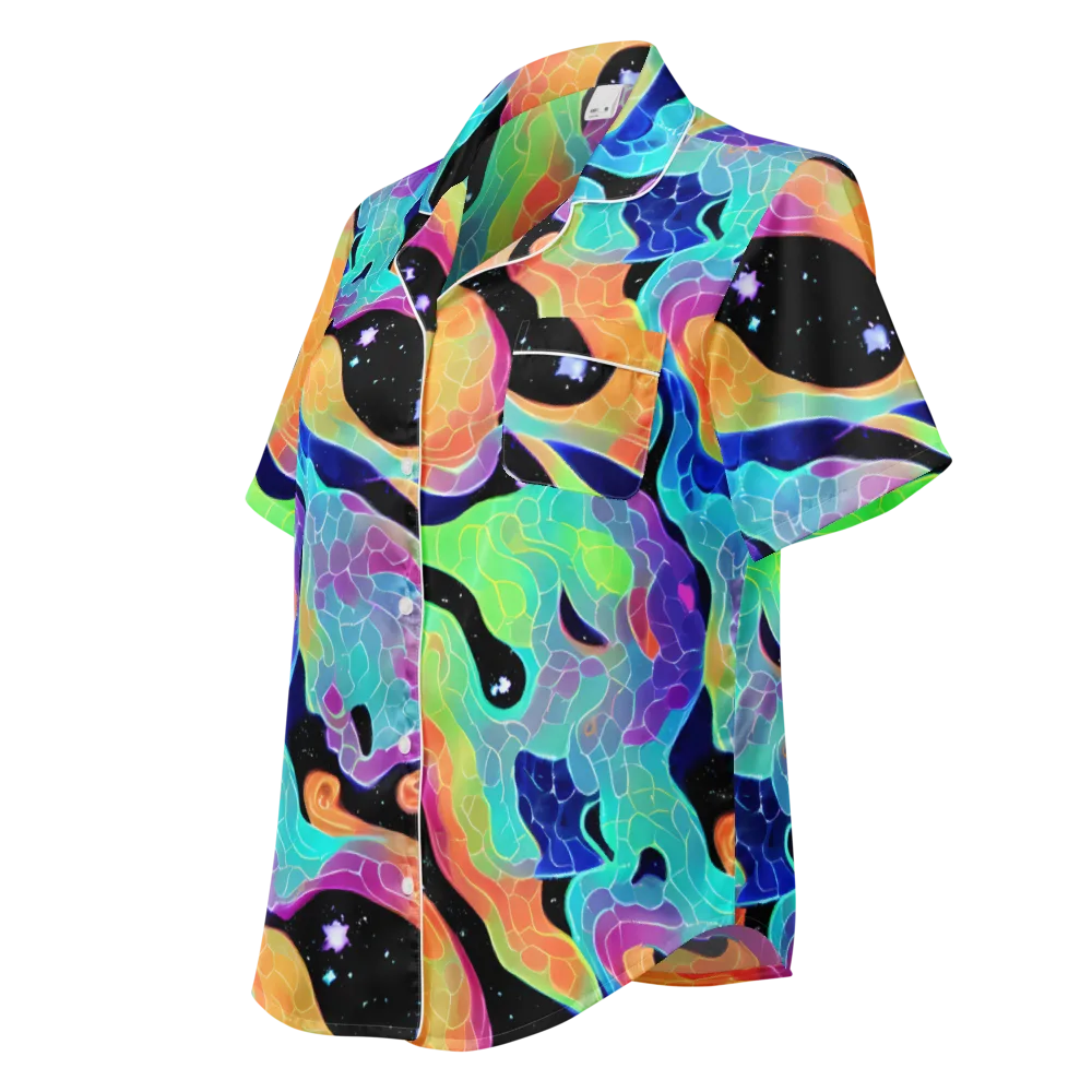 Rainbow Void on Women's Short Sleeve Pajama Top — Left Front