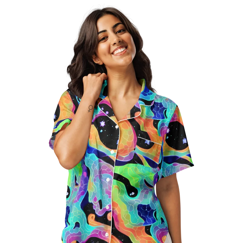 Rainbow Void on Women's Short Sleeve Pajama Top — Front