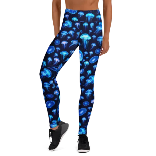 Azure Jellyfall on a Yoga Leggings