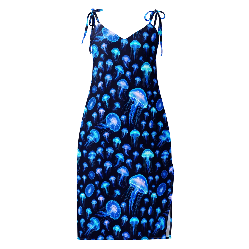 Azure Jellyfall on Slip Dress — Front
