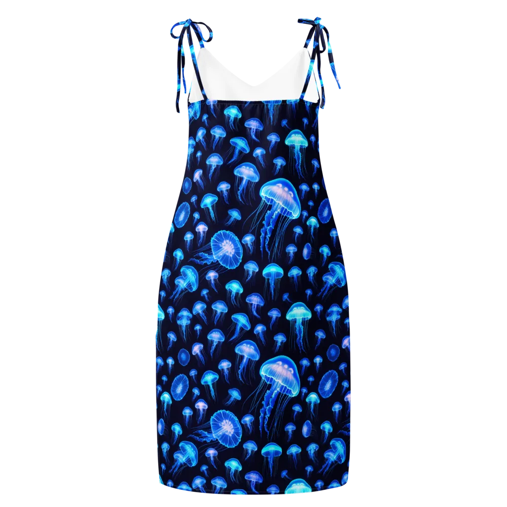 Azure Jellyfall on Slip Dress — Back