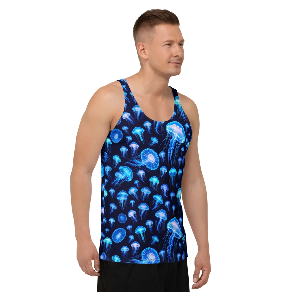 Azure Jellyfall on Men's Tank Top — Right Front