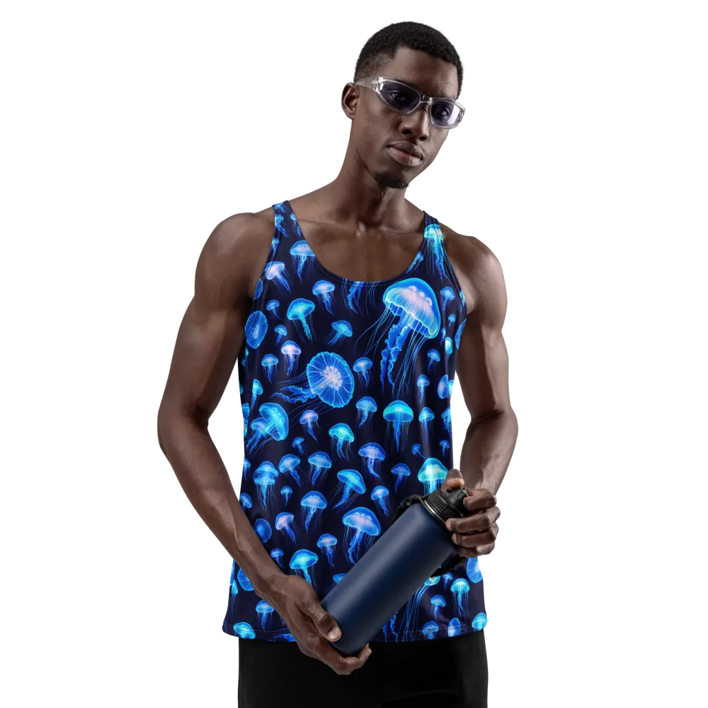 Azure Jellyfall on Men's Tank Top — Front