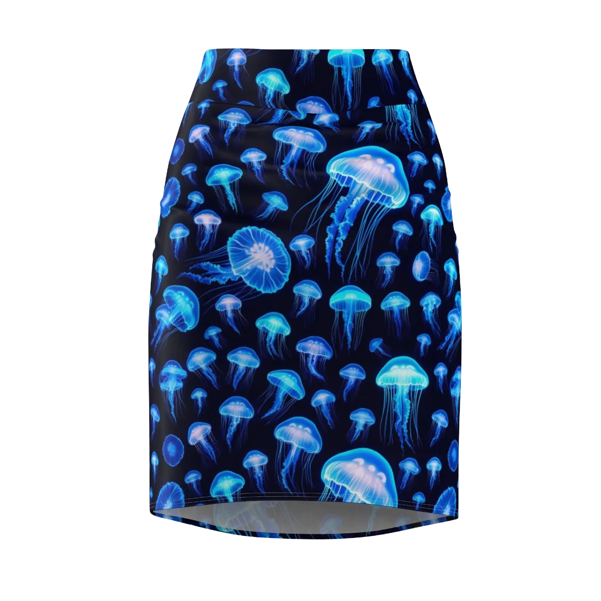 Azure Jellyfall on Pencil Skirt — Front