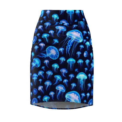 Azure Jellyfall on a Pencil Skirt