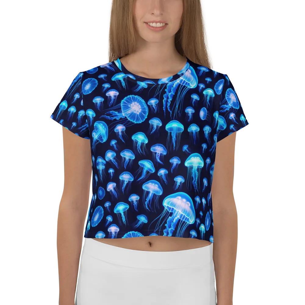 Azure Jellyfall on Crop Tee — Front