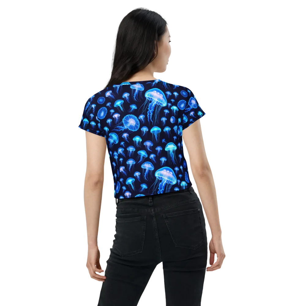 Azure Jellyfall on Crop Tee — Back