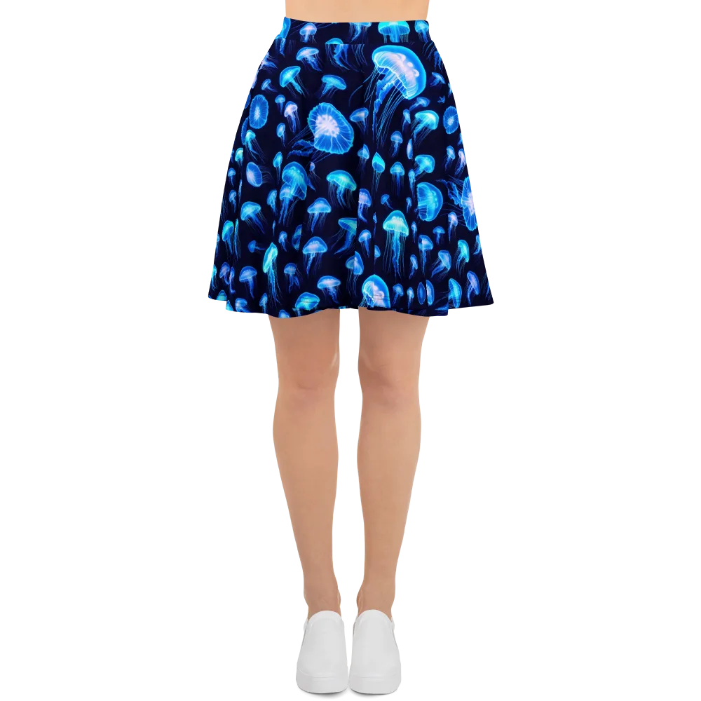 Azure Jellyfall on Skater Skirt — Front