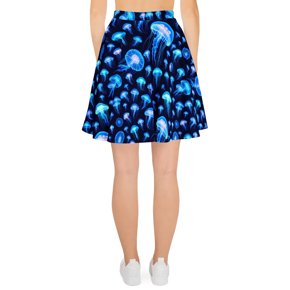Azure Jellyfall on Skater Skirt — Back