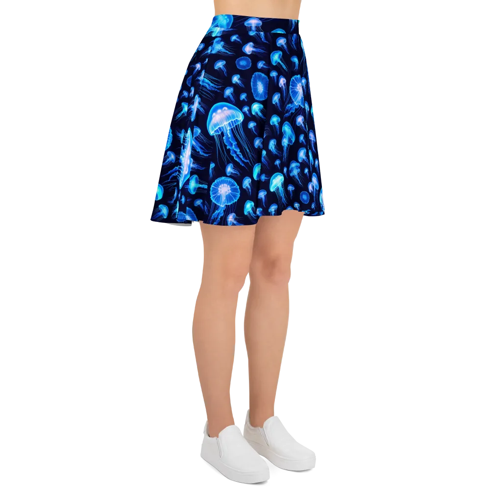 Azure Jellyfall on Skater Skirt — Right