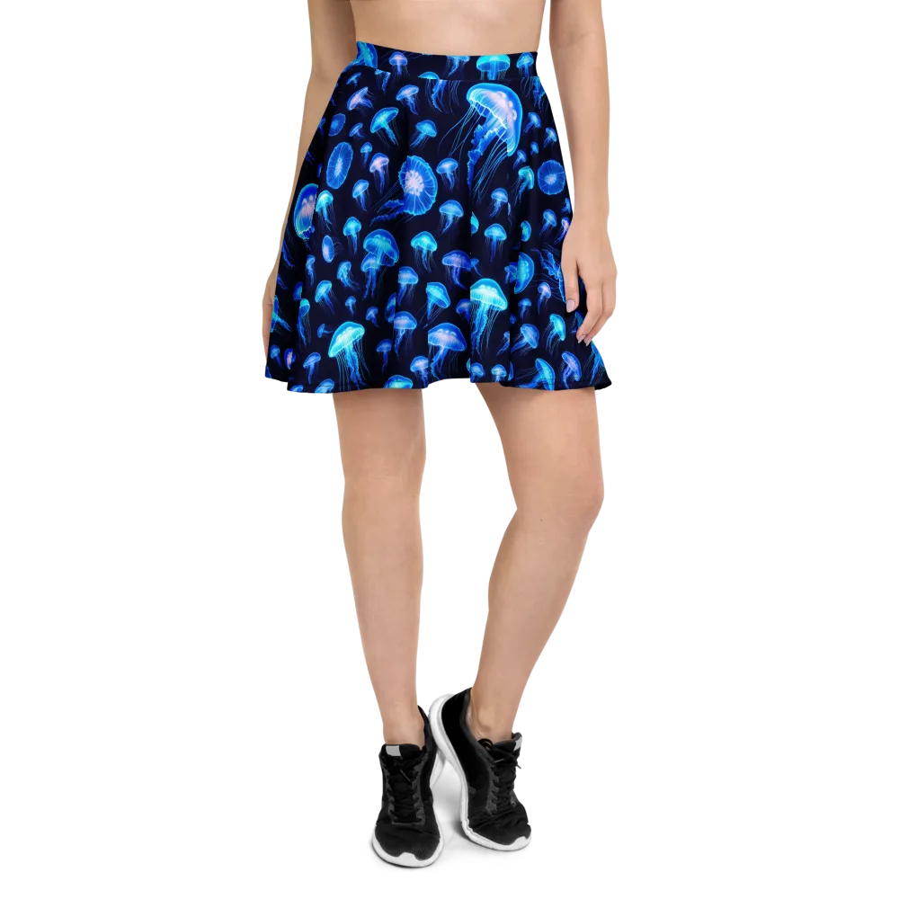 Azure Jellyfall on Skater Skirt — Front