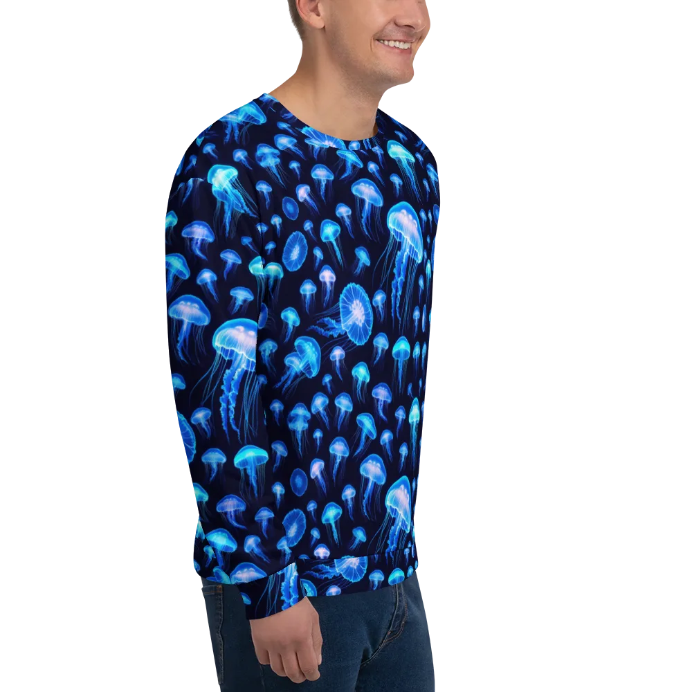 Azure Jellyfall on Sweatshirt — Right Front