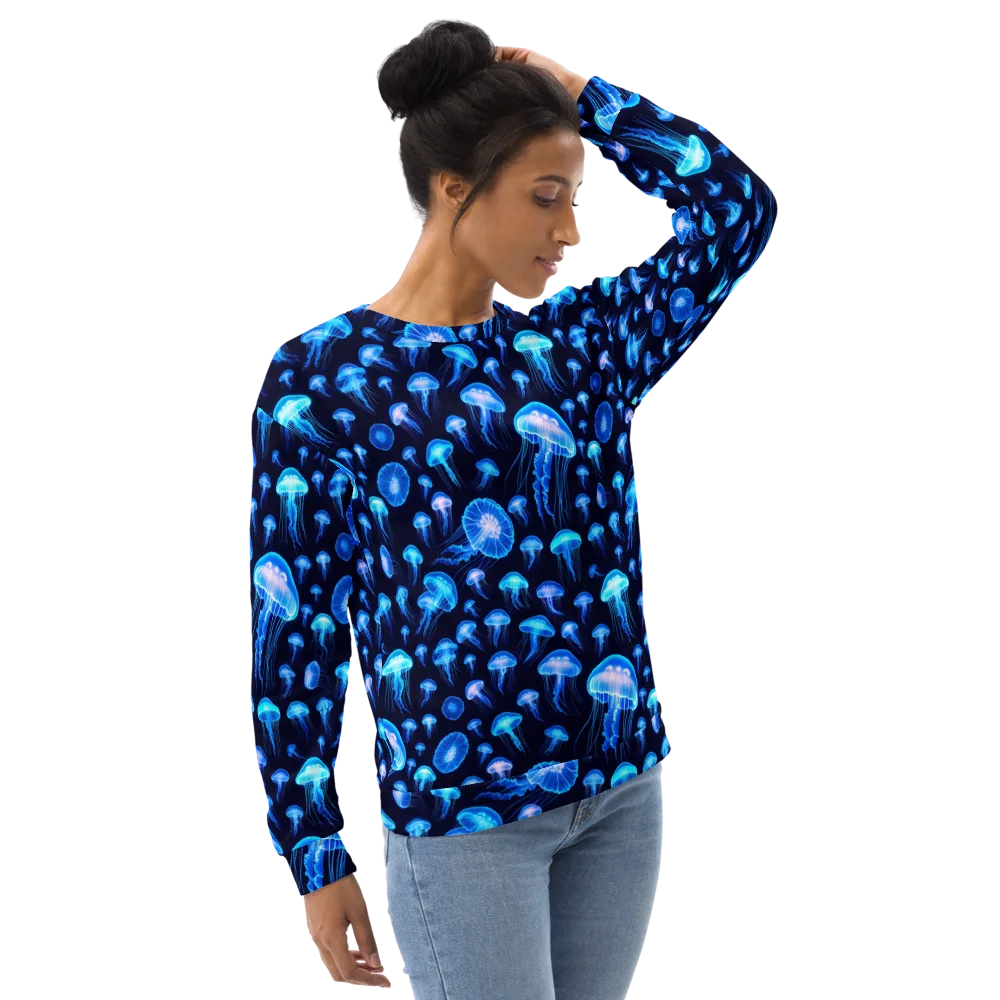 Azure Jellyfall on Sweatshirt — Right Front