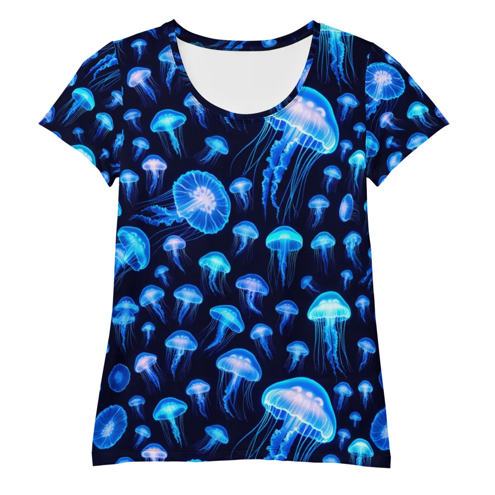 Azure Jellyfall on Women's Athletic T-Shirt — Front
