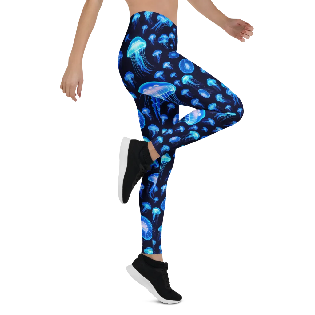 Azure Jellyfall on Leggings — Right