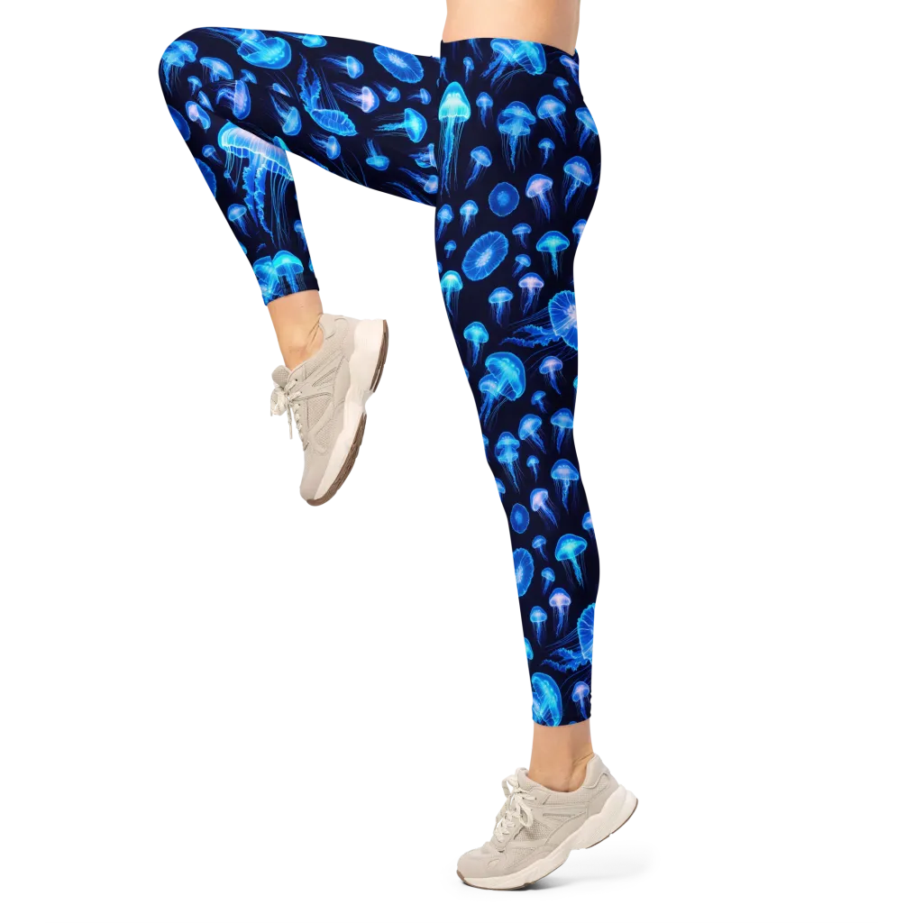 Azure Jellyfall on Leggings — Left