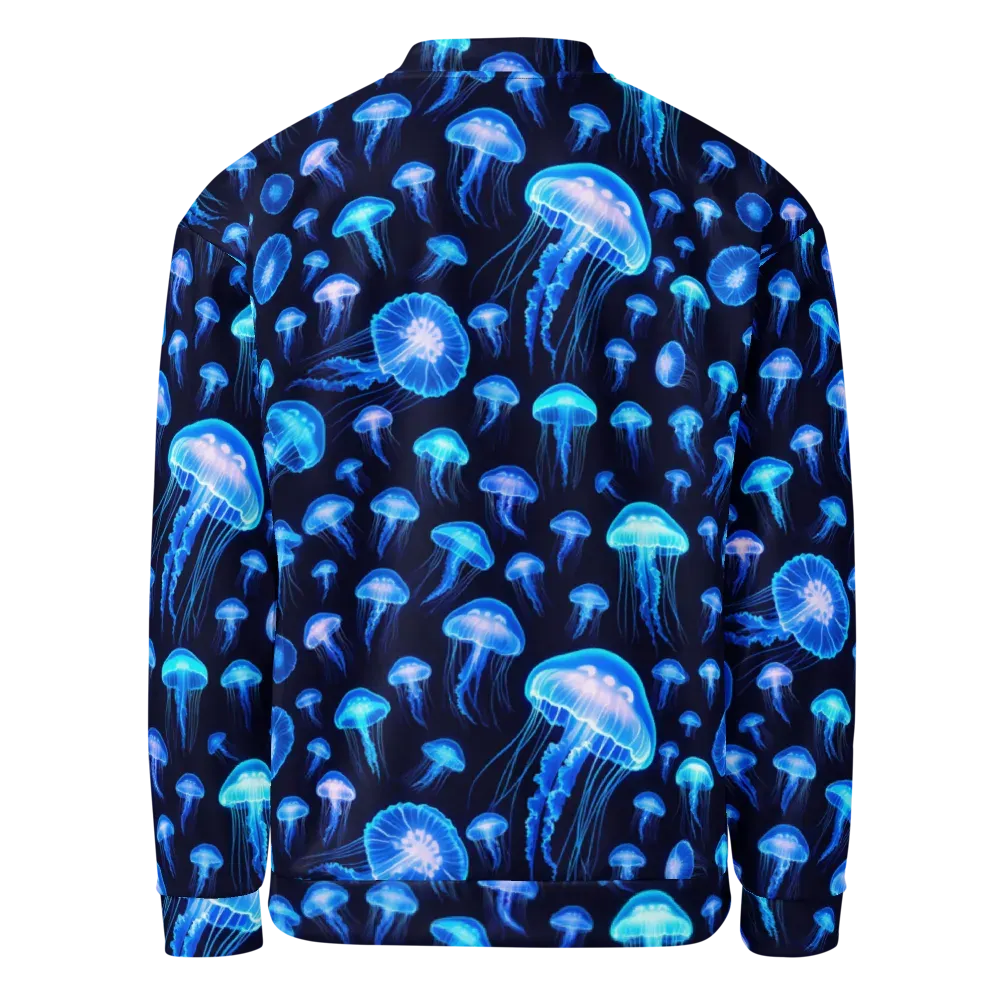 Azure Jellyfall on Bomber Jacket — Back