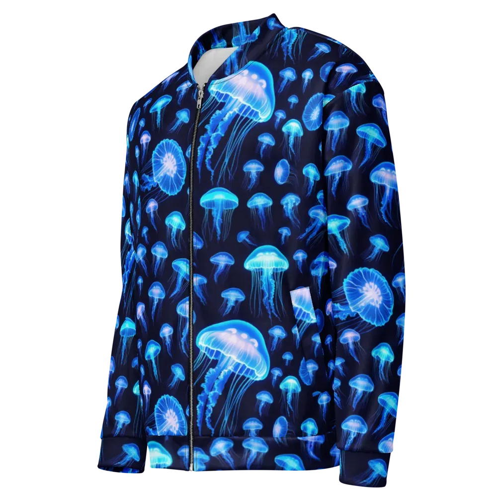 Azure Jellyfall on Bomber Jacket — Left Front