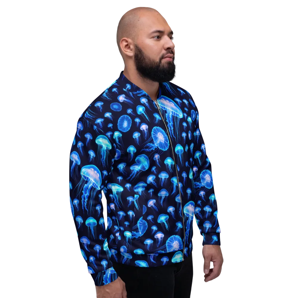 Azure Jellyfall on Bomber Jacket — Right