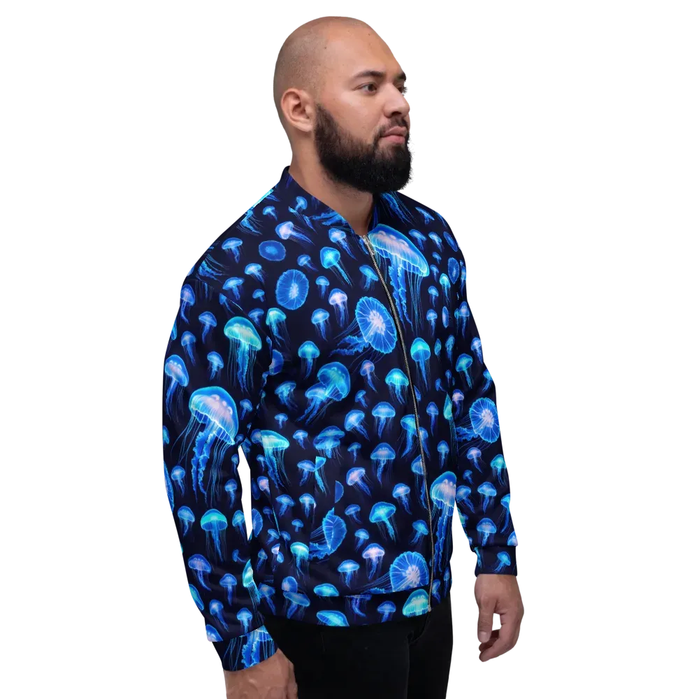 Azure Jellyfall on Bomber Jacket — Right