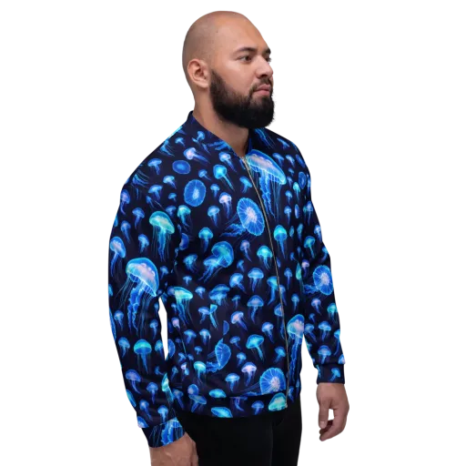 Azure Jellyfall on a Bomber Jacket