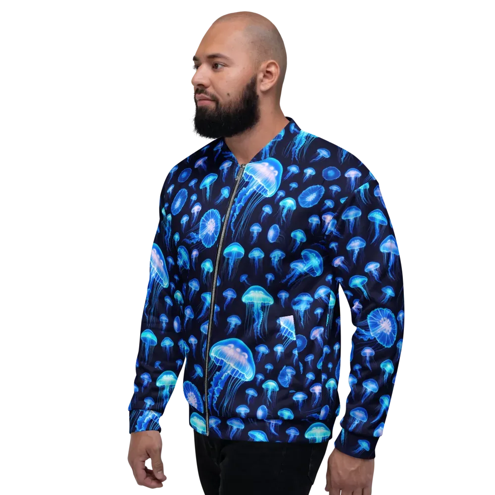 Azure Jellyfall on Bomber Jacket — Left
