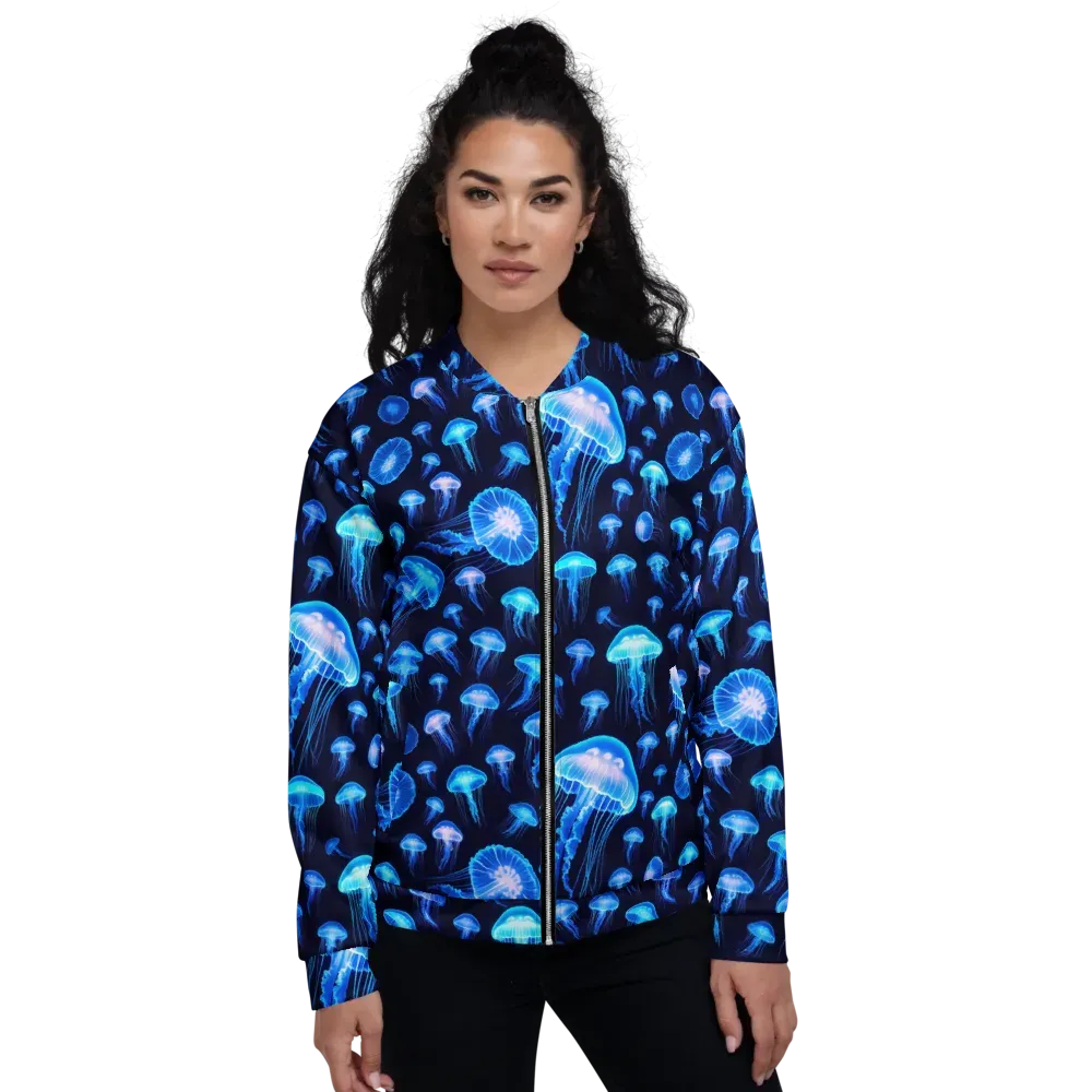 Azure Jellyfall on Bomber Jacket — Front
