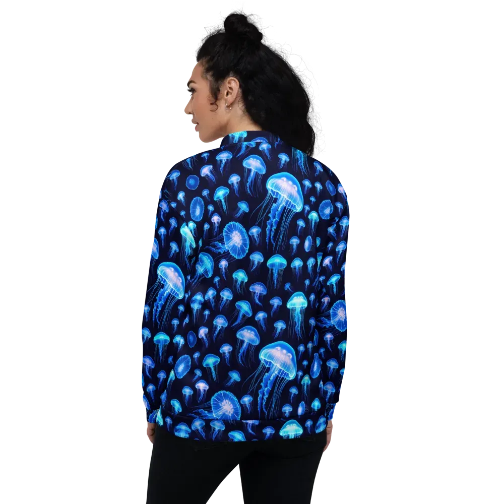 Azure Jellyfall on Bomber Jacket — Back