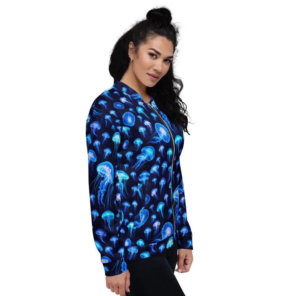 Azure Jellyfall on Bomber Jacket — Right