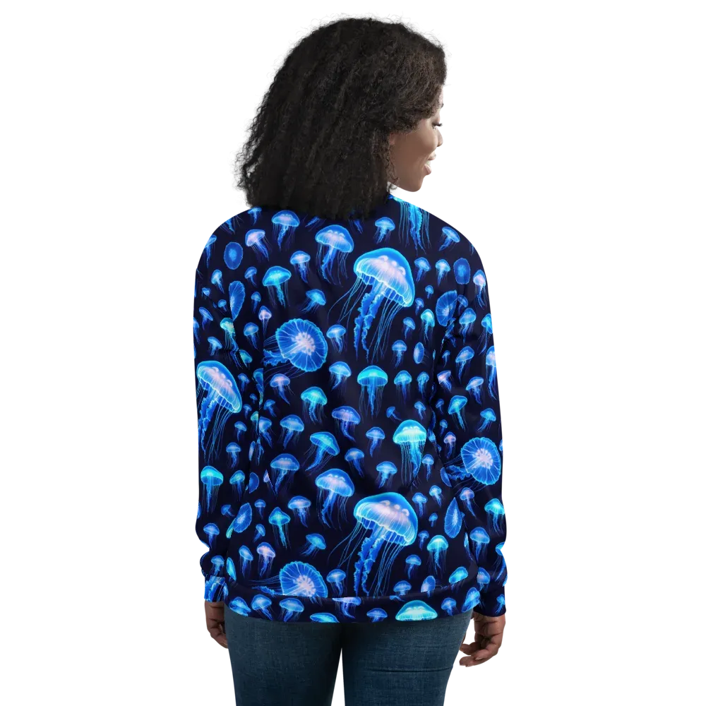 Azure Jellyfall on Bomber Jacket — Back