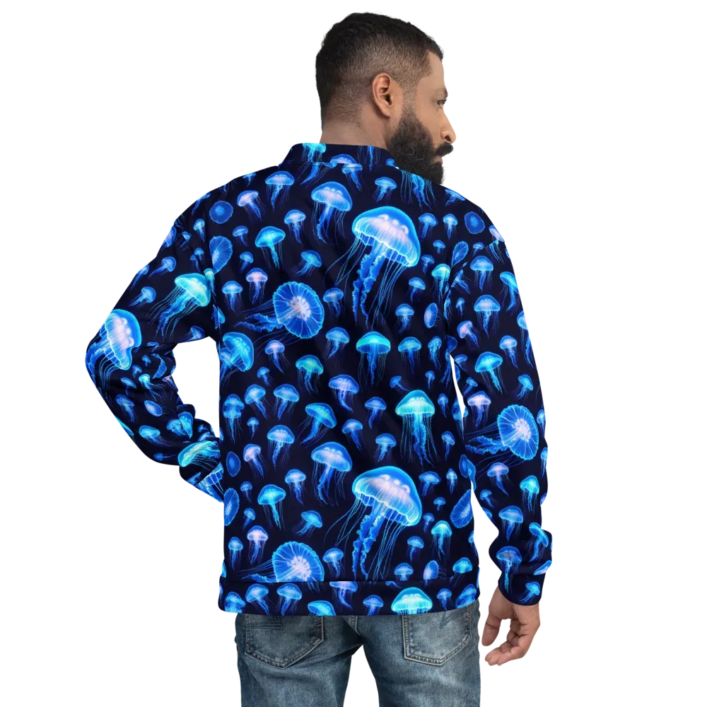 Azure Jellyfall on Bomber Jacket — Back