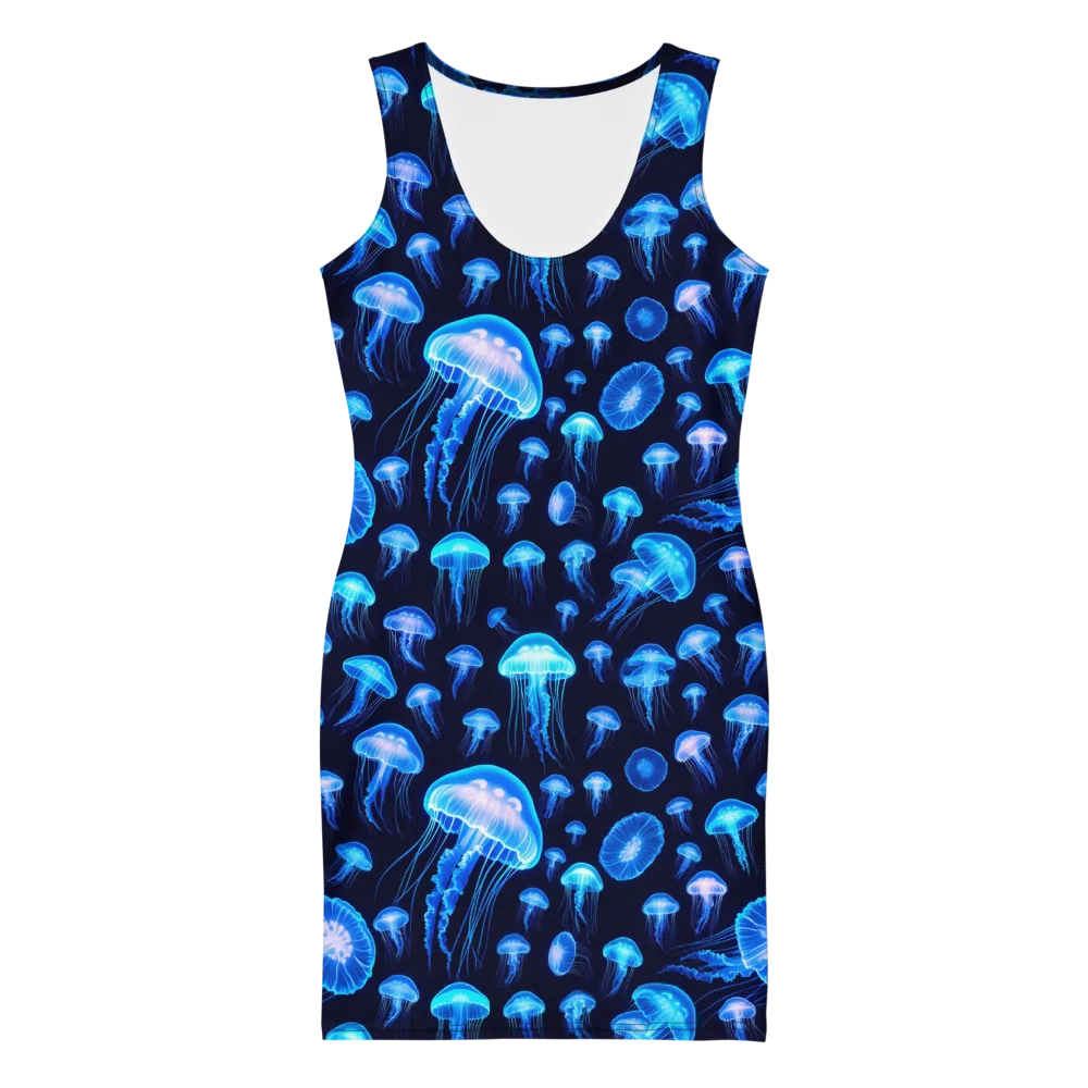 Azure Jellyfall on Bodycon Dress — Front