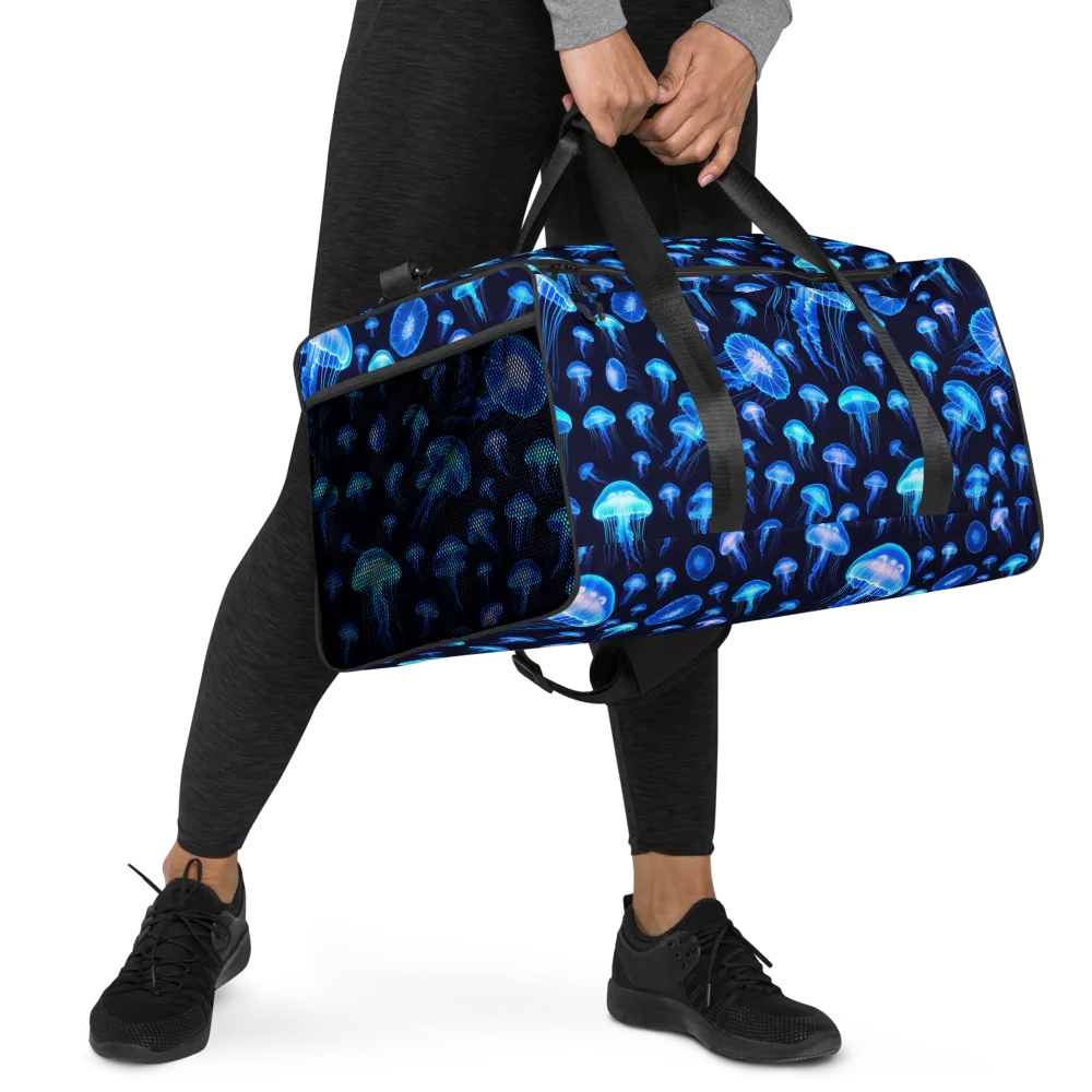 Azure Jellyfall on Duffle Bag — Right Front