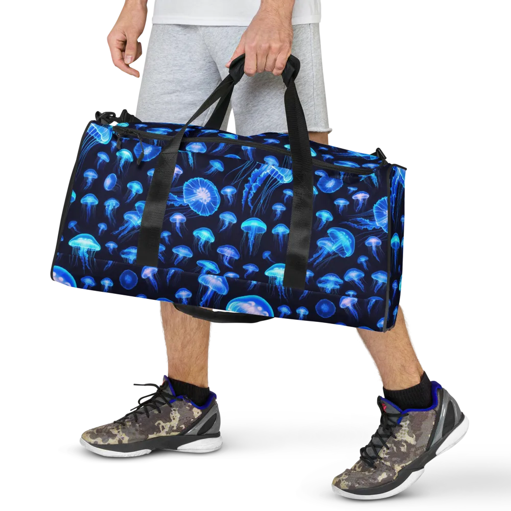 Azure Jellyfall on Duffle Bag — Front