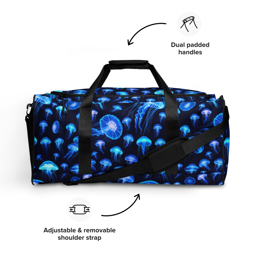 Azure Jellyfall on Duffle Bag — Front