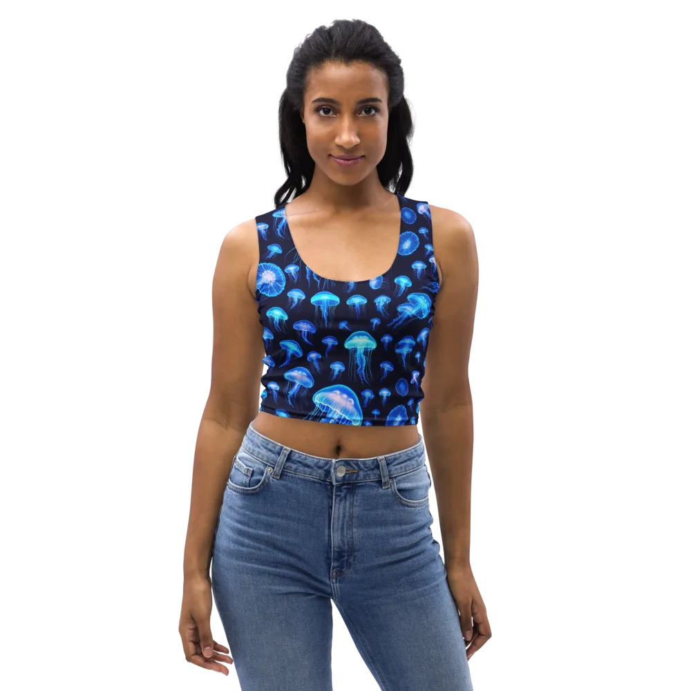 Azure Jellyfall on Crop Top — Front