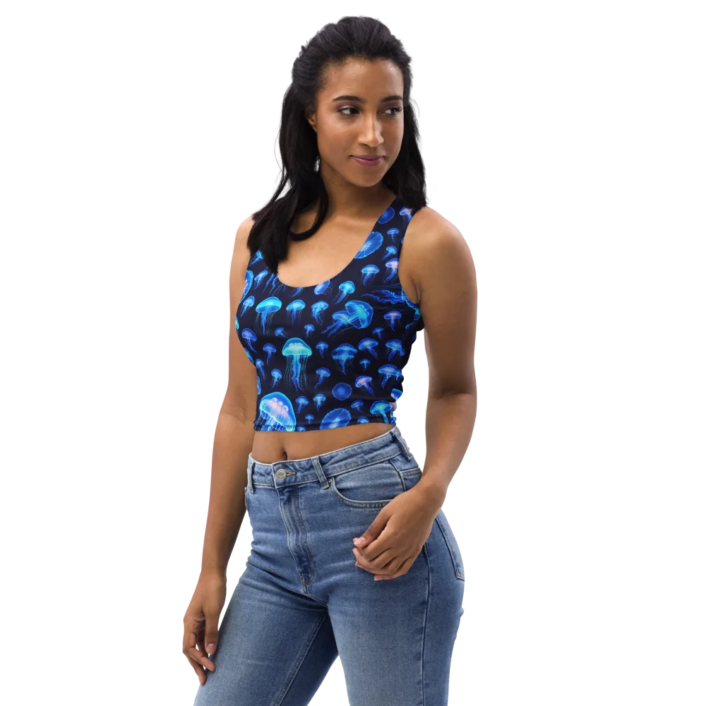 Azure Jellyfall on Crop Top — Left Front