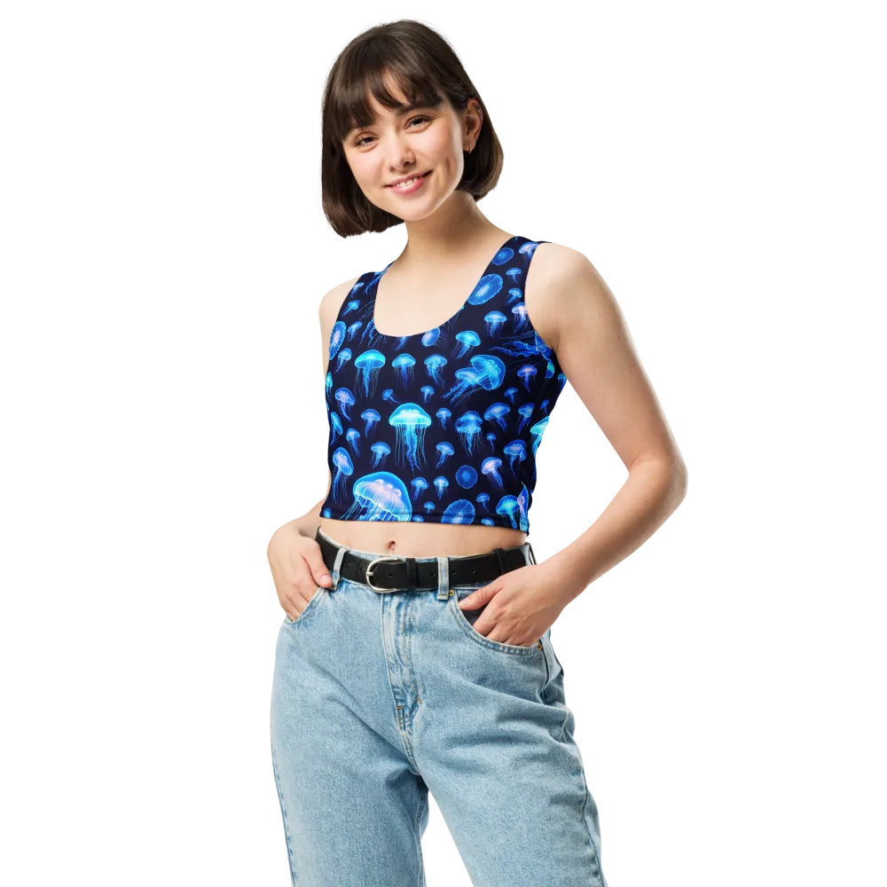 Azure Jellyfall on Crop Top — Front