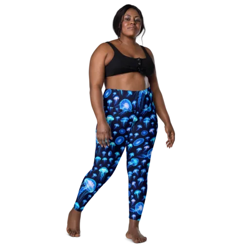 Azure Jellyfall on a Leggings with Pockets