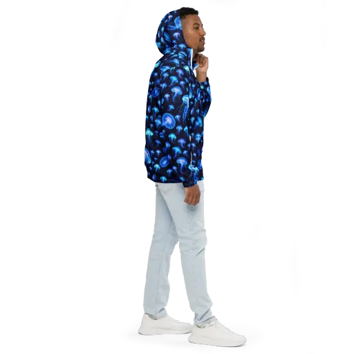 Azure Jellyfall on a Men's Windbreaker