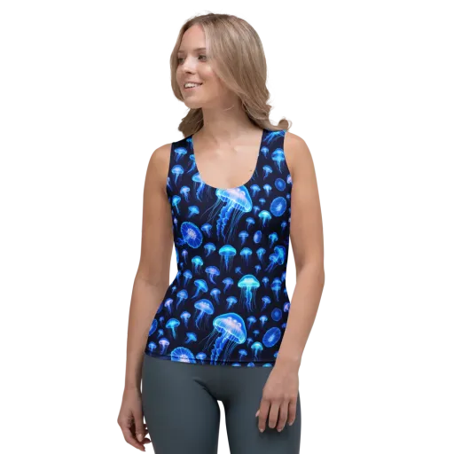 Azure Jellyfall on a Women's Tank Top