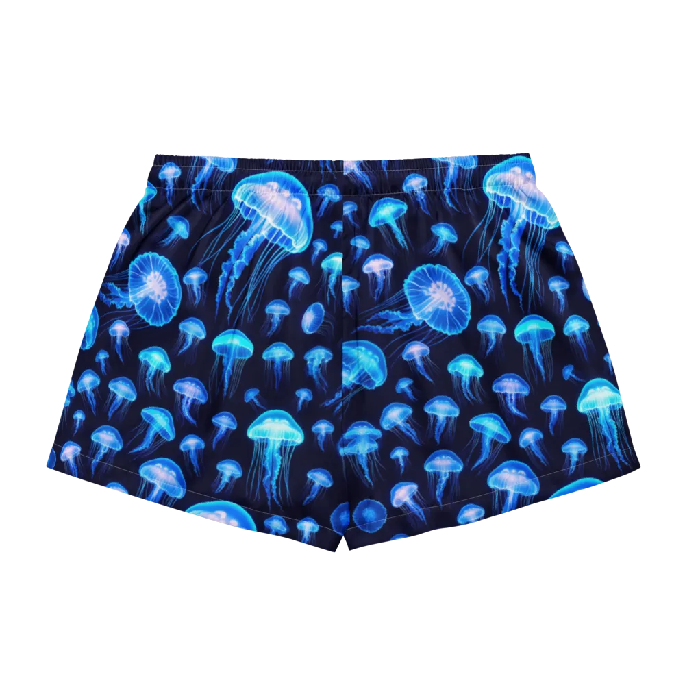 Azure Jellyfall on Women's Pajama Shorts — Back
