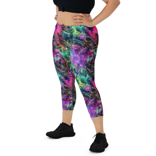 Digital Bloom on a Capri Leggings