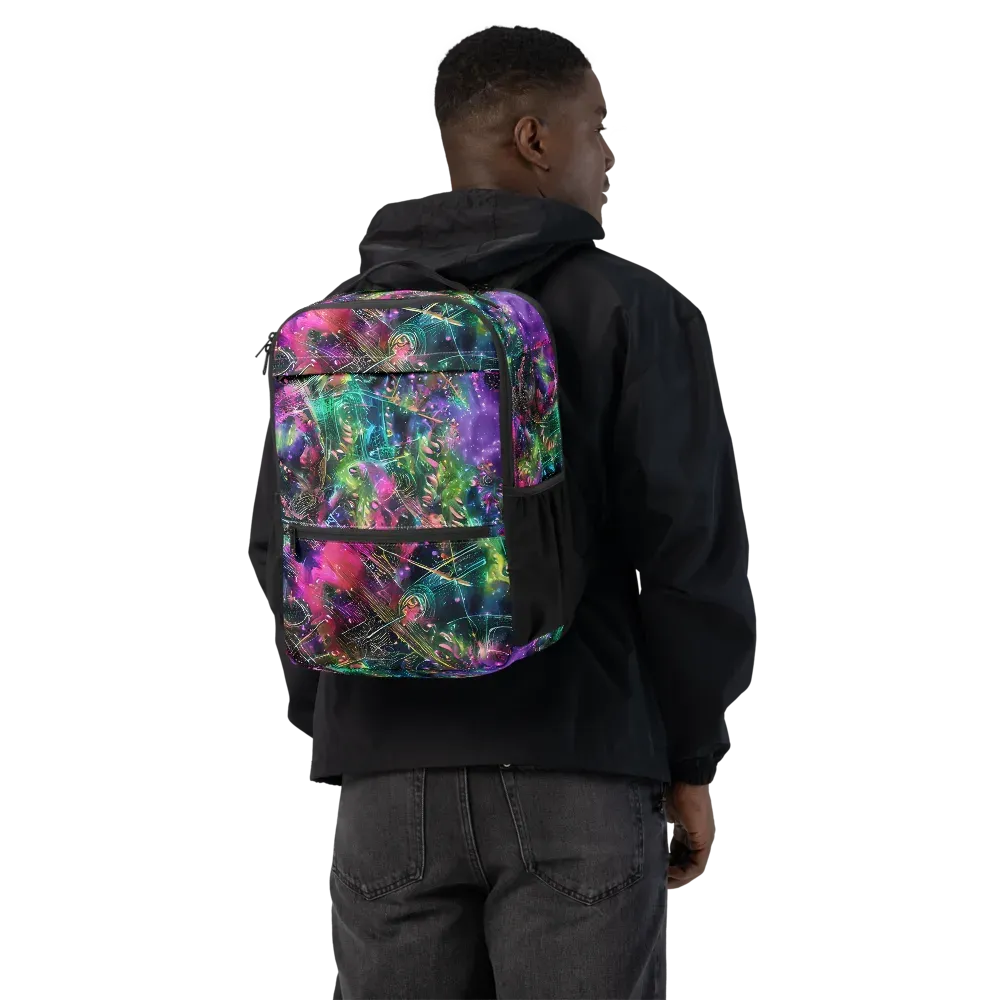 Digital Bloom on Utility Backpack — Back
